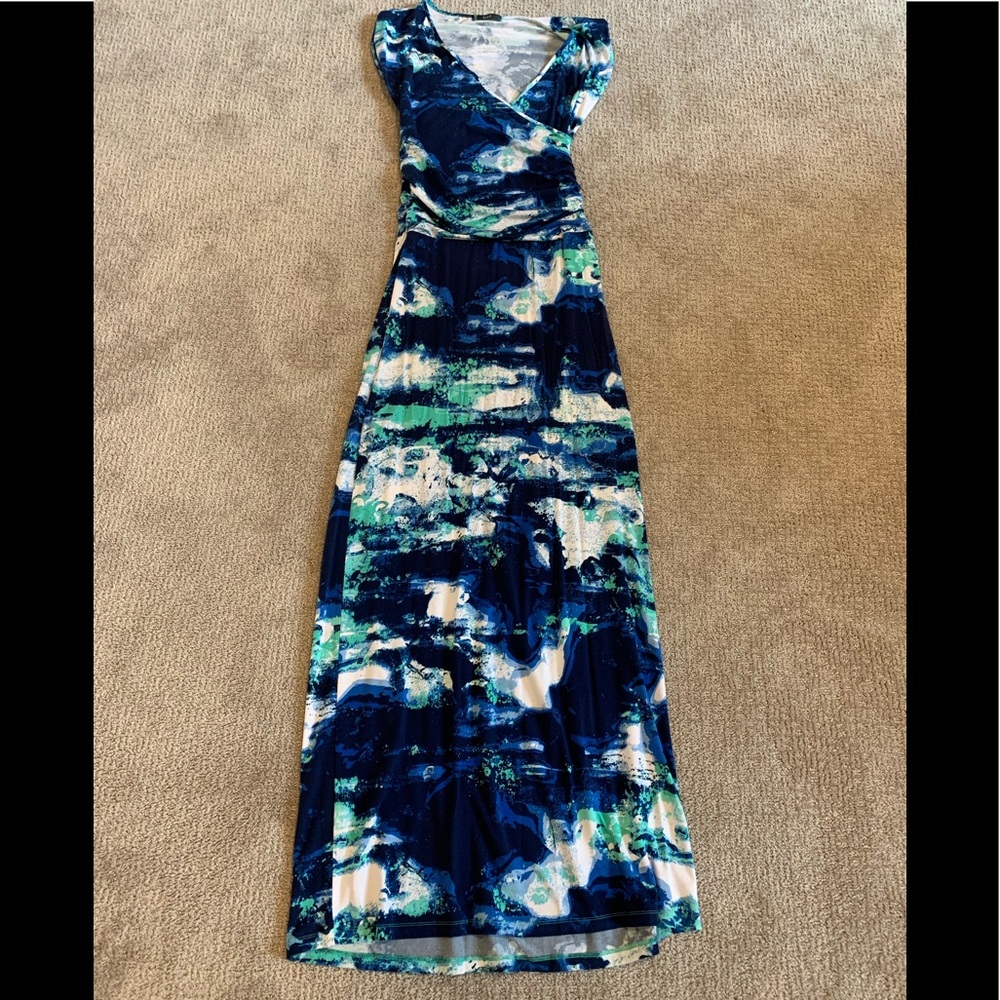 Tart Marine Inspired Ruched Waist Maxi Dress